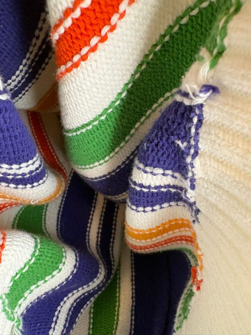Vintage 90s Cotton Vertical Stripe Dopamine Kidscore Crewneck Sweater Multicolor - Picture 10 of 10